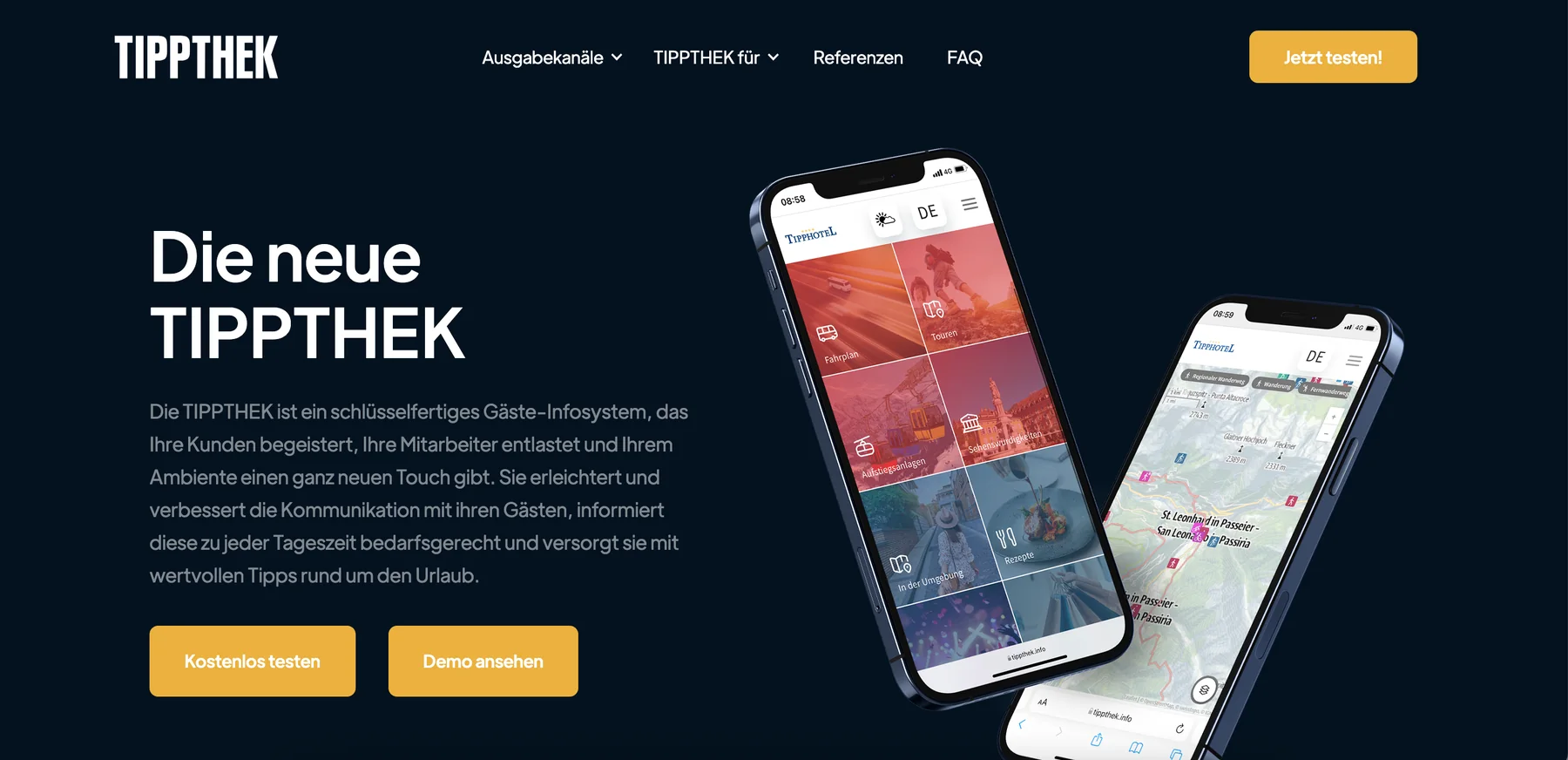 TIPPTHEK Website und mobiles Gäste-Infosystem